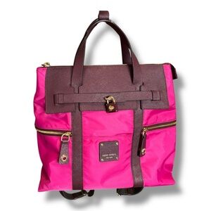 Henri Bendel Magenta/Maroon Jetsetter Convertible Backpack